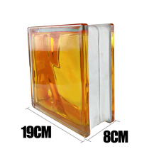 Transparent square color hollow glass crystal brick dry and wet separation bathroom interior partition wall screen background toilet