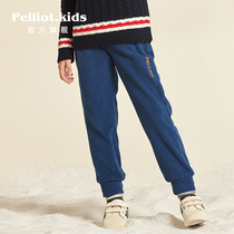Beshy and outdoor childrens fleece pants for boys and girls plus velvet thick warm feet outdoor sports long pants