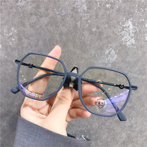 Personality gray polygon myopia frame women can be equipped with lenses with degrees Korean tide Net red round face male eye frame