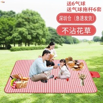 Outdoor Picnic Mat Portable Waterproof Ins and Wind Thickened Extra-large Moisture children Suburban Spring Tours Busson Park Day Style
