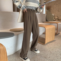 Large size casual pants female fat mm high waist thin pants spring new suitable crotch thigh thick versatile mopping pants