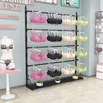 Underwear display rack shelf bra underwear display shelf against the wall is hanging gold adjustable underwear shop display cabinet