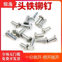 Galvanized flat head solid iron rivet flat head knock type iron rivet natural color Iron rivet 3M4M5M6M8-M30