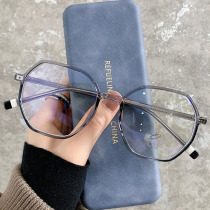 Anti-radiation anti-blue fatigue glasses female myopia can be matched with degree of color-changing eyes Korean flat mirror male tide protection