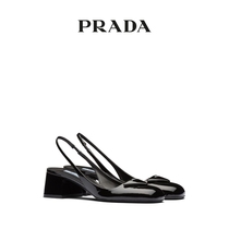 Prada Prada Ladies Triangle leather logo rear decorated with lacquered leather high heel shoes