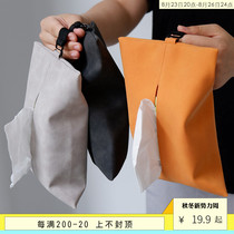 PU leather on-board paper towel cover suspended minimalist home paper towel box Living room Toilet Pumping Paper Towel Bag ins