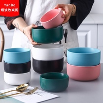 Nordic creative ceramic matte soup bowl Salad bowl Soup bowl Household rice bowl French sea bowl tableware Breakfast bowl