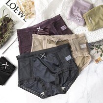Japan FEERIJT Underpants Women in high waist Sexy sexy lace mesh Hip Ventilation Triangle Pants Bottom Pants 3 Dress
