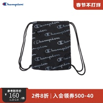 Champion champion bag official website full of printed cursive LOGO drawstring casual shoulder drawstring bag