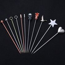 Stainless steel cocktail sign creative martini olive needle bar bartender decoration sign fruit sign dessert wine needle