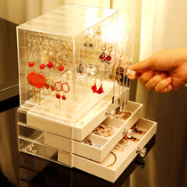 Large capacity earring storage box earrings necklace bracelet display stand dressing table desktop handwear jewelry jewelry finishing box