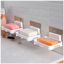 1-4 pieces) Punch-free soap rack creative box Drain toilet wall-mounted non-hole soap box