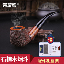 Heather wood pipe mens handmade imported old-fashioned vintage dry smoke bucket smoke pot filter special accessories Tobacco pipe