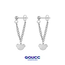 GOLICC sweet and cool hot girl chain bear earrings cute hip hop cold wind earrings female niche female niche design feel earrings