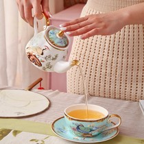 Creative high-value British flower tea set with cups and saucers National Tide single mother and child pot set Ceramic fruit teapot