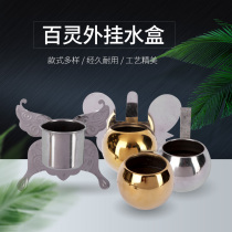 Lark water bowl hanging stainless steel food tank Bird food box hanging bird cage accessories Lark cage hanging drinking water tank