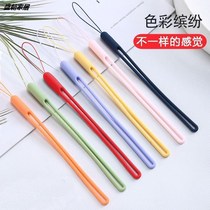 Mobile phone lanyard shell hanging rope short wristband wrist liquid silicone chain gray female shell anti-lost rope hand