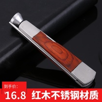 Meijing pipe knife cleaning tool multifunctional mahogany stainless steel smoking knife pipe accessories with press Rod needle