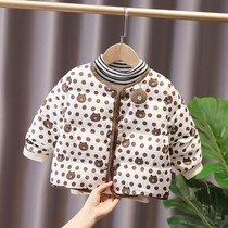 Children and boys cotton-padded jacket baby Foreign Air Liner 2021 autumn and winter baby warm coat cotton coat tide