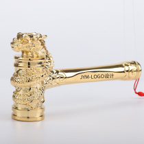 Ceremony decoration company construction site start hammer Bronze decoration start hammer can be customized printed green hammer