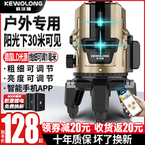 Outdoor infrared level laser 2 lines 5 lines automatic line green light high precision strong light line flat water instrument