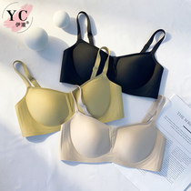Yiche summer incognito underwear womens small chest gathered without rims anti-light bandeau bra thin bra set