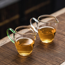 Glass Road Cup single belt thick tea tea pouring device transparent high temperature resistant uniform cup large capacity Tea Sea