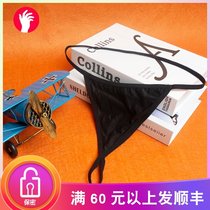 YWZAO sex underwear into the body anal plug underwear sm female Black Ice Silk seduction one piece thong N02