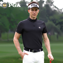 US PGA new golf clothing mens short-sleeved t-shirt moisture absorption quick-drying mens clothes