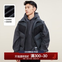 ZONEiD 2021 new casual cotton-padded vest mens stitching stand collar windproof zipper wear-resistant warm coat