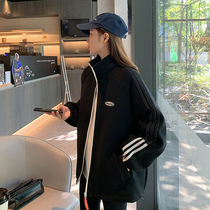 Casual thick coat womens spring and autumn models oversize2022 new mid-length Korean version loose baseball uniforms tide ins