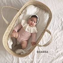 in basket s baby knitting carry weaving sleeping basket car new baby carrying baby basket basket to take picture straw basket L