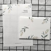 Princess fresh leaves literary simple letter writing paper romantic beautiful love letter envelope letter paper set