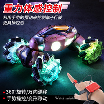 Gesture sensing four-wheel drive off-road vehicle stunt torque change electric climbing car childrens toy boy deformation remote control car