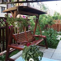 Swing outdoor courtyard garden hanging chair outdoor terrace rocking chair leisure balcony home chair solid wood swing