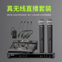 SHURE Schure BLX24 288 SM58 wireless one-drag two microphone sound card equipment full set live dedicated SHURE PG58 BETA58 wireless microphone live performance