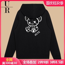Ouyang Nana bear with the same chic Tide brand sweater men and women loose spring and autumn models plus velvet hooded jacket advanced sense
