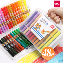 Deli rotating oil painting stick Rotating color stick crayon Safe water-soluble student childrens painting graffiti coloring pen Dazzle rotating oil painting stick Water-soluble washable