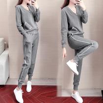 Tide brand fashion leisure sports suit women 2021 new autumn foreign air blowing Street age slim cardigan two-piece set