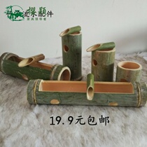 Mao bamboo flowing water accessories fish tank filter living room bamboo tube water device bamboo Zhaocai flowing water decoration crafts