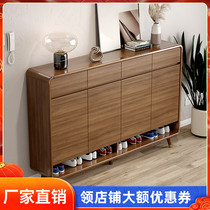 Shoe cabinet home door New Chinese solid wood frame entry entrance living room porch cabinet balcony large capacity lockers