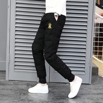  Youth winter down pants Boys warm cotton pants High school junior high school students big children trousers casual sports pants