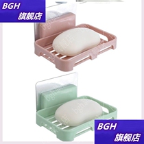 Soap shelf soap box hanging on the wall on the pasted on the wall can be placed in the suction wall type without punching suction cup drain