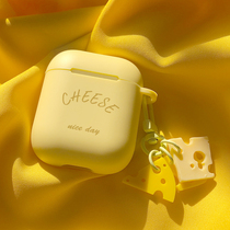 Airpods Protective case niche 2 second generation silicone soft shell for Apple wireless earphones protective cover third generation pro3 solid color ins Wind Tide brand cute cheese cheese airpodspro