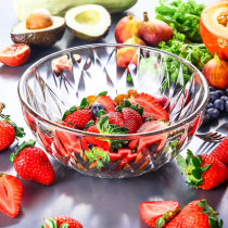 Diamond glass bowl for fruit fishing extra large special bowl for cold salad microwave oven heating kitchen fruit cutlery
