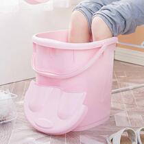 Childrens foot bucket small thick baby cartoon foot washing bucket foot bath plastic with lid insulation foot basin