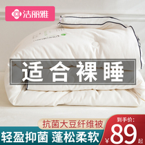 Clean and elegant soy fiber primary and secondary quilted winter quilt with thickened warm cotton quilted by the core spring and autumn air conditioning is versatile by all seasons