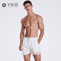Swimming trunks men fully lined with new fashion loose anti-embarrassing quick-drying swimming shorts pure white hot spring swimsuit tide tide