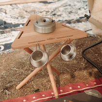 springhill outdoor solid wood triangle table camping Japanese style simple picnic barbecue coffee table self driving table