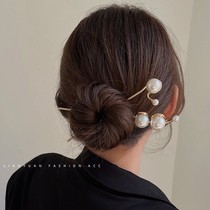 Temperament Pearls Hairpin Hairpin Minimalist Modern Shot head disc hair Divinity Feminine Hair hair Hairpin Day Often Hairpin Accessories